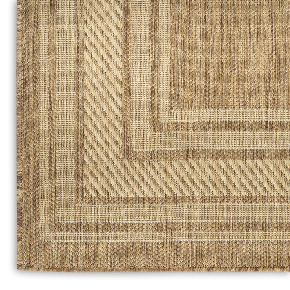 6' Natural Geometric Indoor Outdoor Runner Rug — view 7