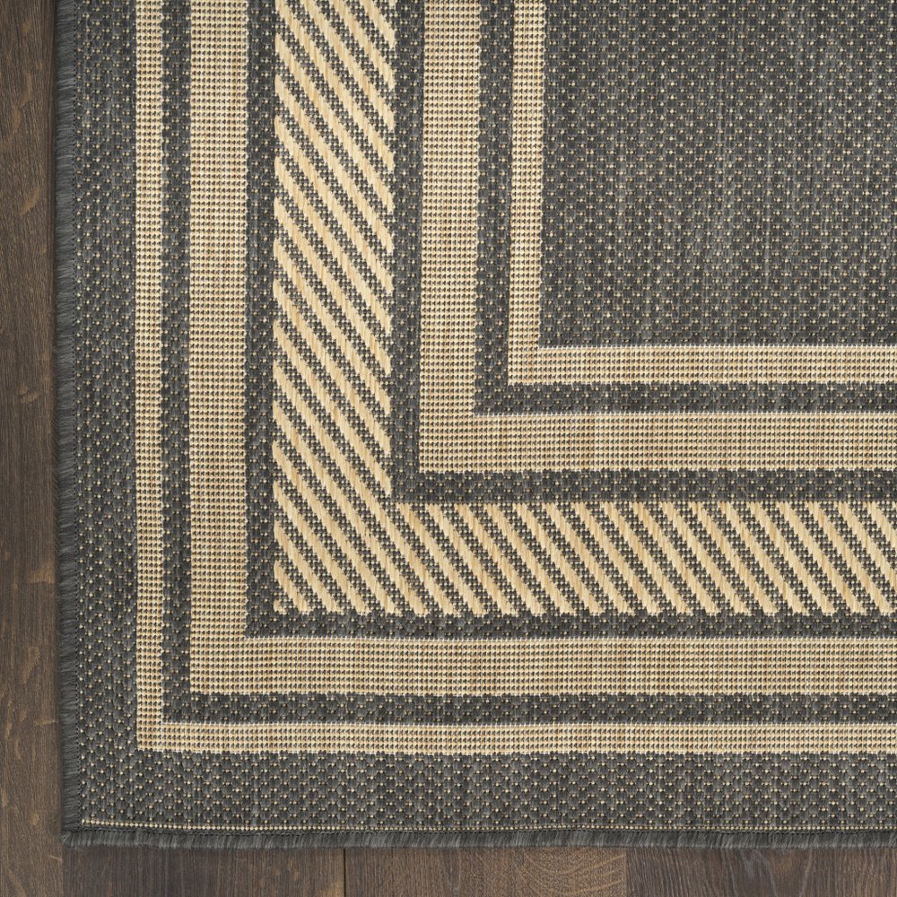 4' X 6' Charcoal Geometric Indoor Outdoor Area Rug — view 10