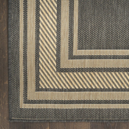 4' X 6' Charcoal Geometric Indoor Outdoor Area Rug HomeRoots