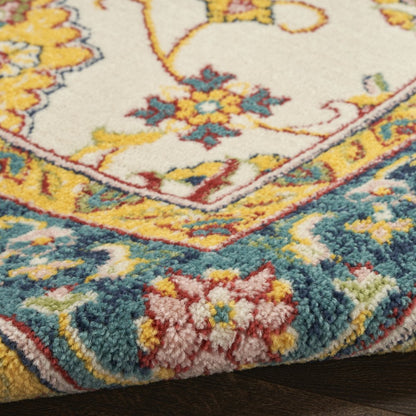 5' X 7' Ivory And Gold Floral Indoor Outdoor Area Rug HomeRoots