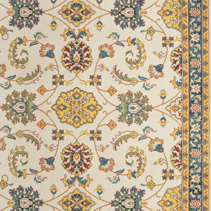 5' X 7' Ivory And Gold Floral Indoor Outdoor Area Rug HomeRoots