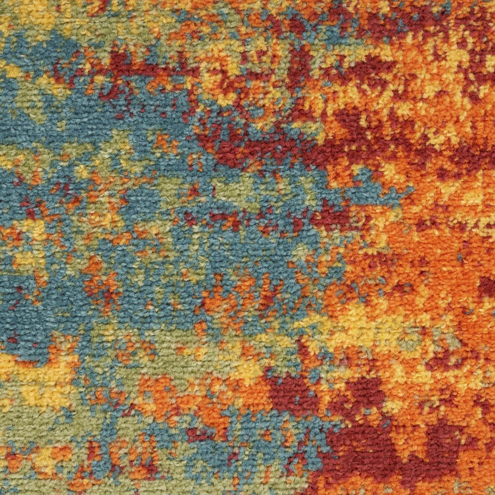 5' X 7' Flame Abstract Indoor Outdoor Area Rug — view 5