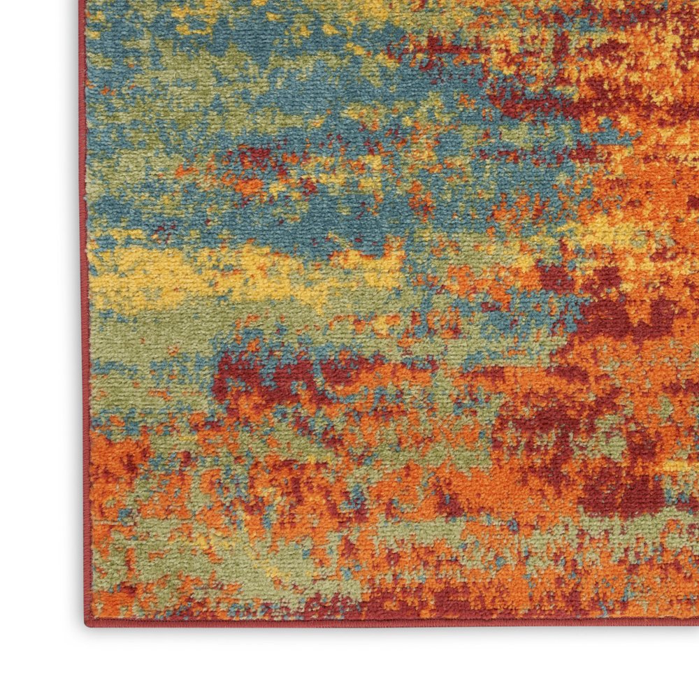 5' X 7' Flame Abstract Indoor Outdoor Area Rug — view 7