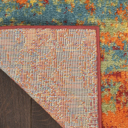5' X 7' Flame Abstract Indoor Outdoor Area Rug HomeRoots