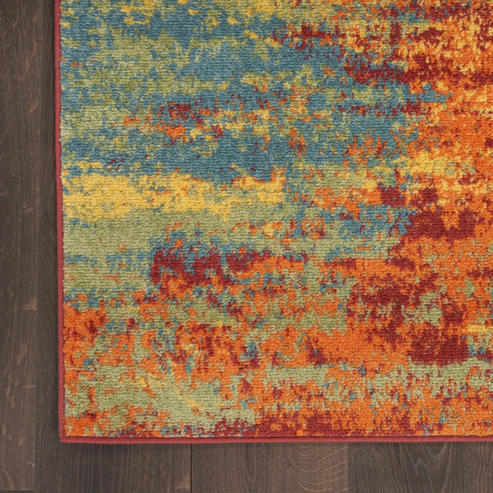 5' X 7' Flame Abstract Indoor Outdoor Area Rug — view 10