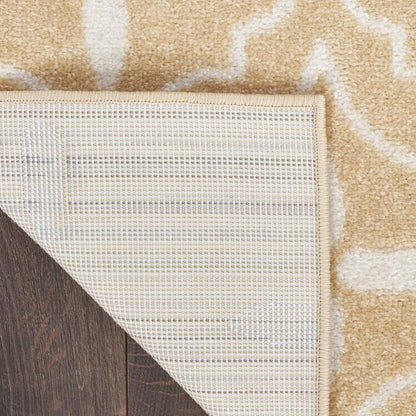 5' X 7' Beige And Ivory Geometric Indoor Outdoor Area Rug HomeRoots