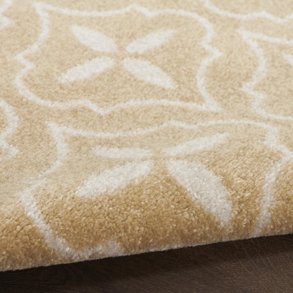 5' X 7' Beige And Ivory Geometric Indoor Outdoor Area Rug — view 5