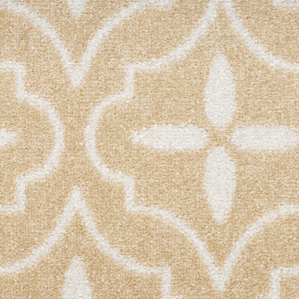 5' X 7' Beige And Ivory Geometric Indoor Outdoor Area Rug HomeRoots