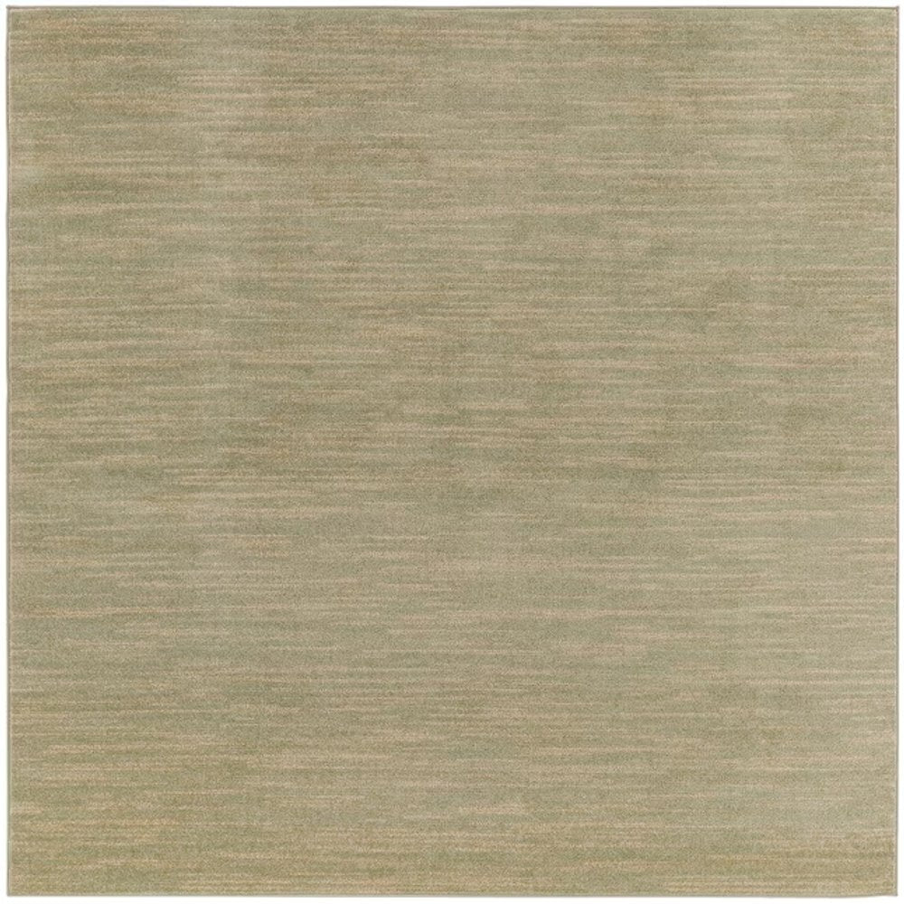 7' Green And Gold Square Abstract Indoor Outdoor Area Rug — view 6