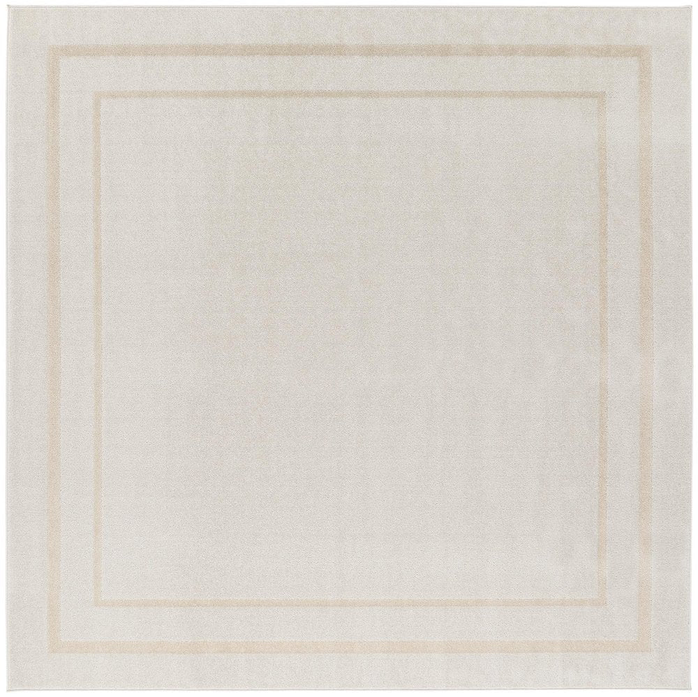 7' Ivory And Gold Square Indoor Outdoor Area Rug HomeRoots