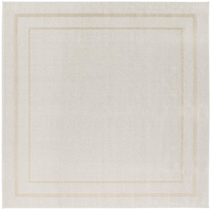 7' Ivory And Gold Square Indoor Outdoor Area Rug HomeRoots
