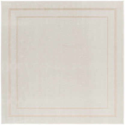 7' Ivory And Gold Square Indoor Outdoor Area Rug HomeRoots