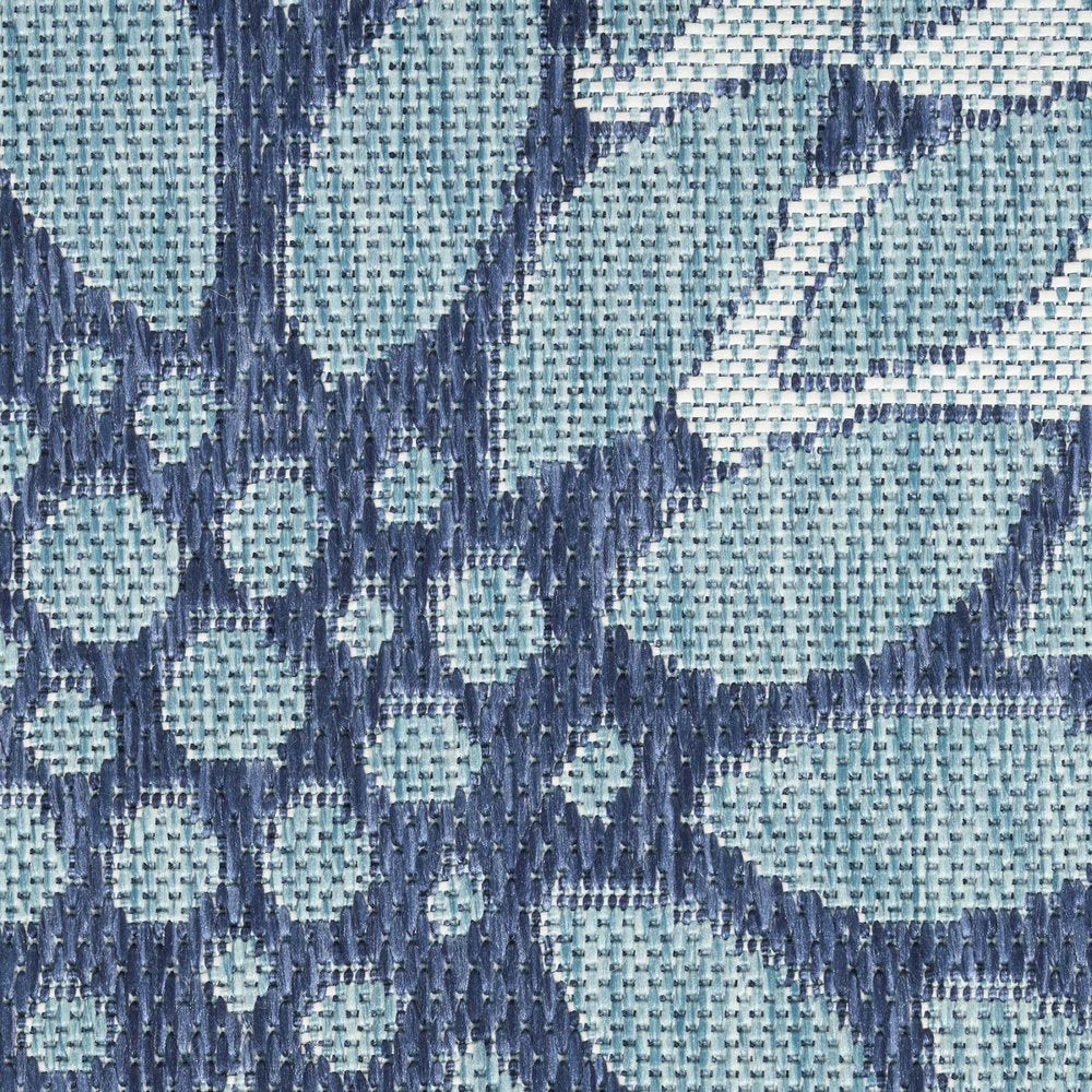5' X 7' Navy Blue Floral Indoor Outdoor Area Rug — view 4
