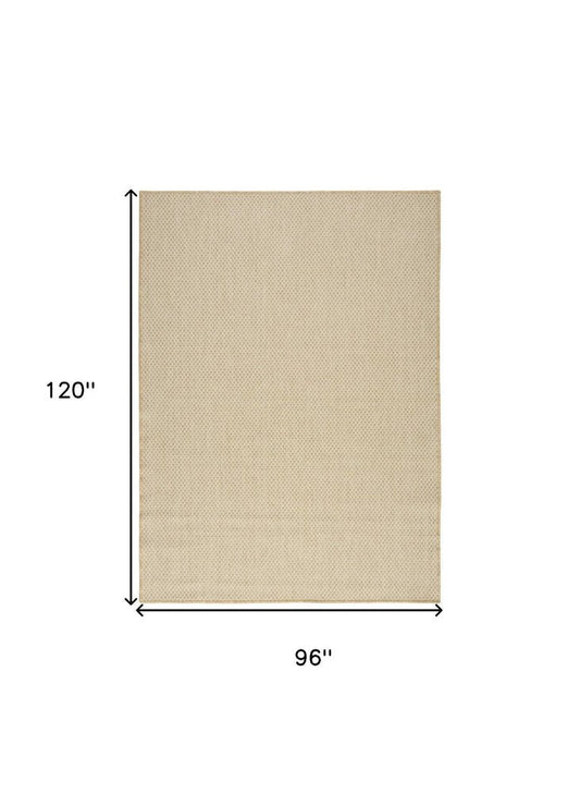 8' X 10' Natural Geometric Indoor Outdoor Area Rug