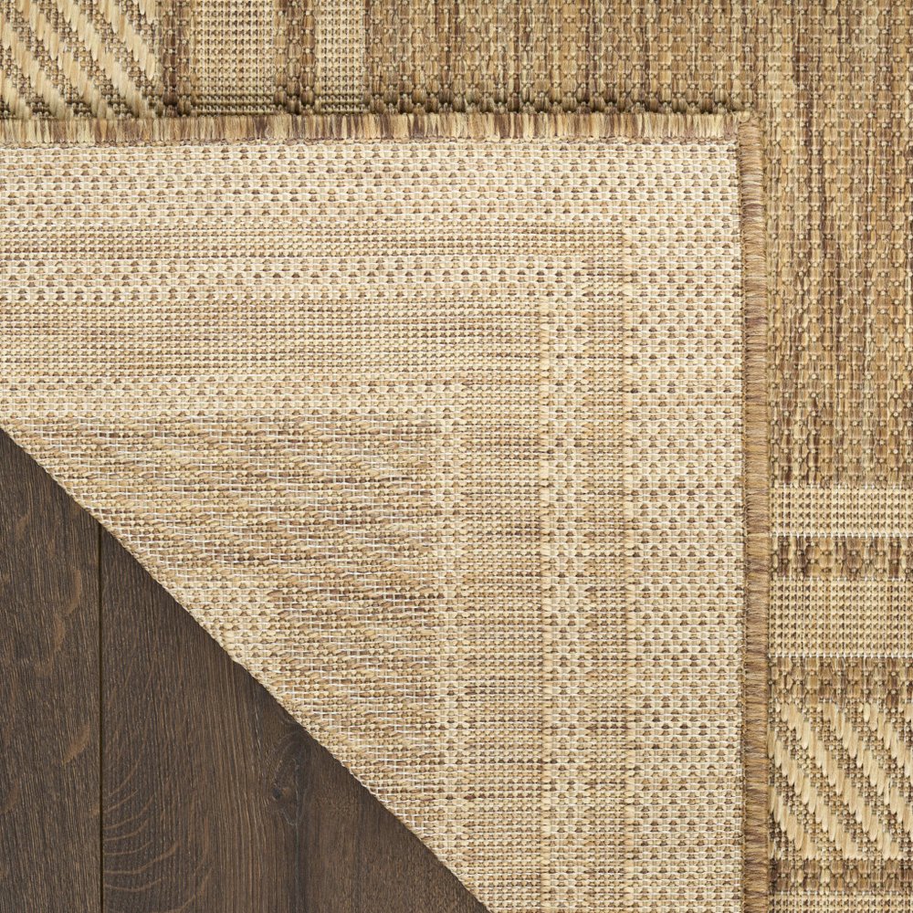 8' Natural Geometric Indoor Outdoor Runner Rug HomeRoots
