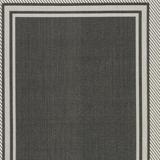 5' X 7' Black Geometric Indoor Outdoor Area Rug