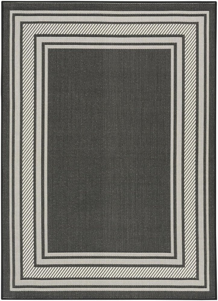 5' X 7' Black Geometric Indoor Outdoor Area Rug — view 2