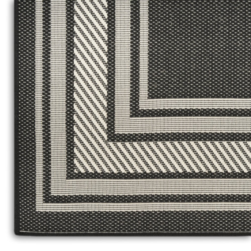 5' X 7' Black Geometric Indoor Outdoor Area Rug — view 6