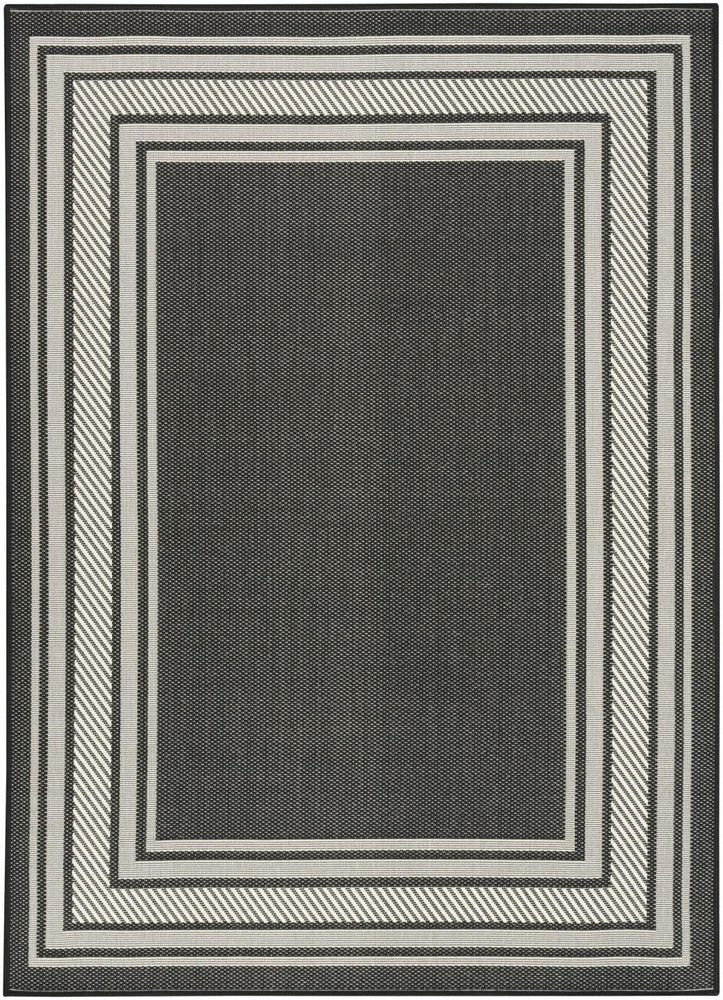 5' X 7' Black Geometric Indoor Outdoor Area Rug HomeRoots