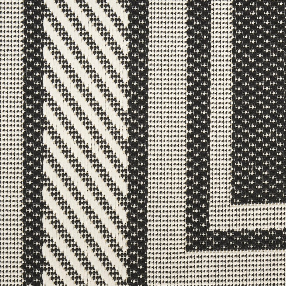 5' X 7' Black Geometric Indoor Outdoor Area Rug HomeRoots
