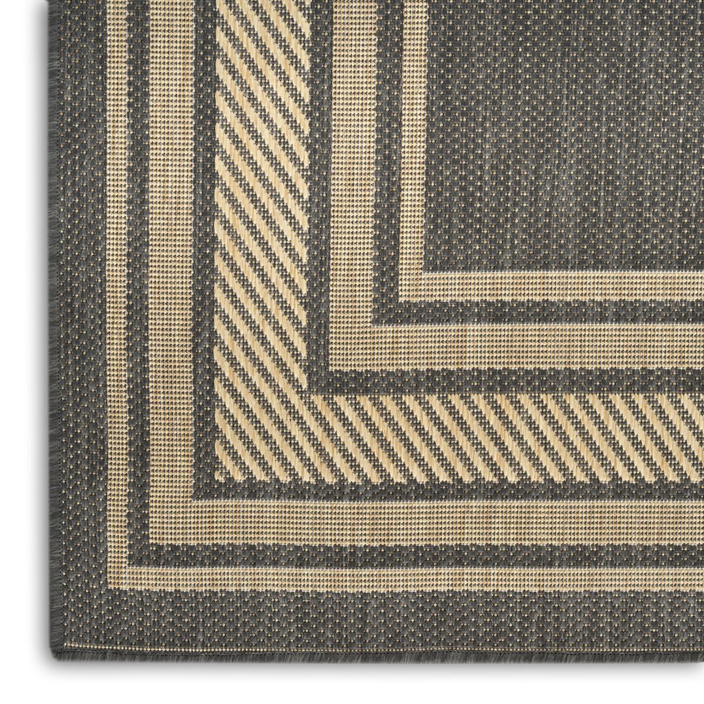 5' X 7' Charcoal Geometric Indoor Outdoor Area Rug — view 6
