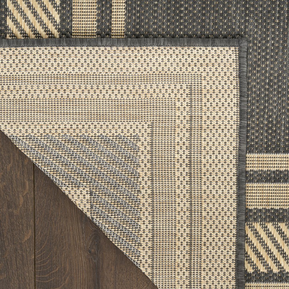 5' X 7' Charcoal Geometric Indoor Outdoor Area Rug — view 9