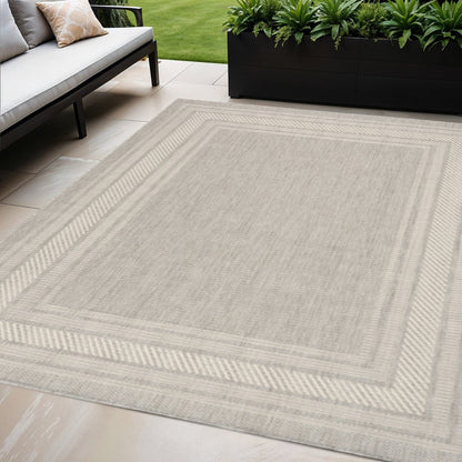5' X 7' Gray Geometric Indoor Outdoor Area Rug HomeRoots