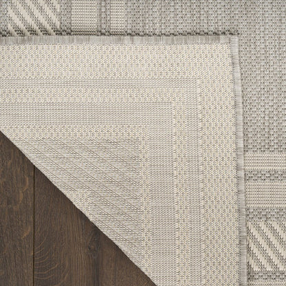 5' X 7' Gray Geometric Indoor Outdoor Area Rug HomeRoots