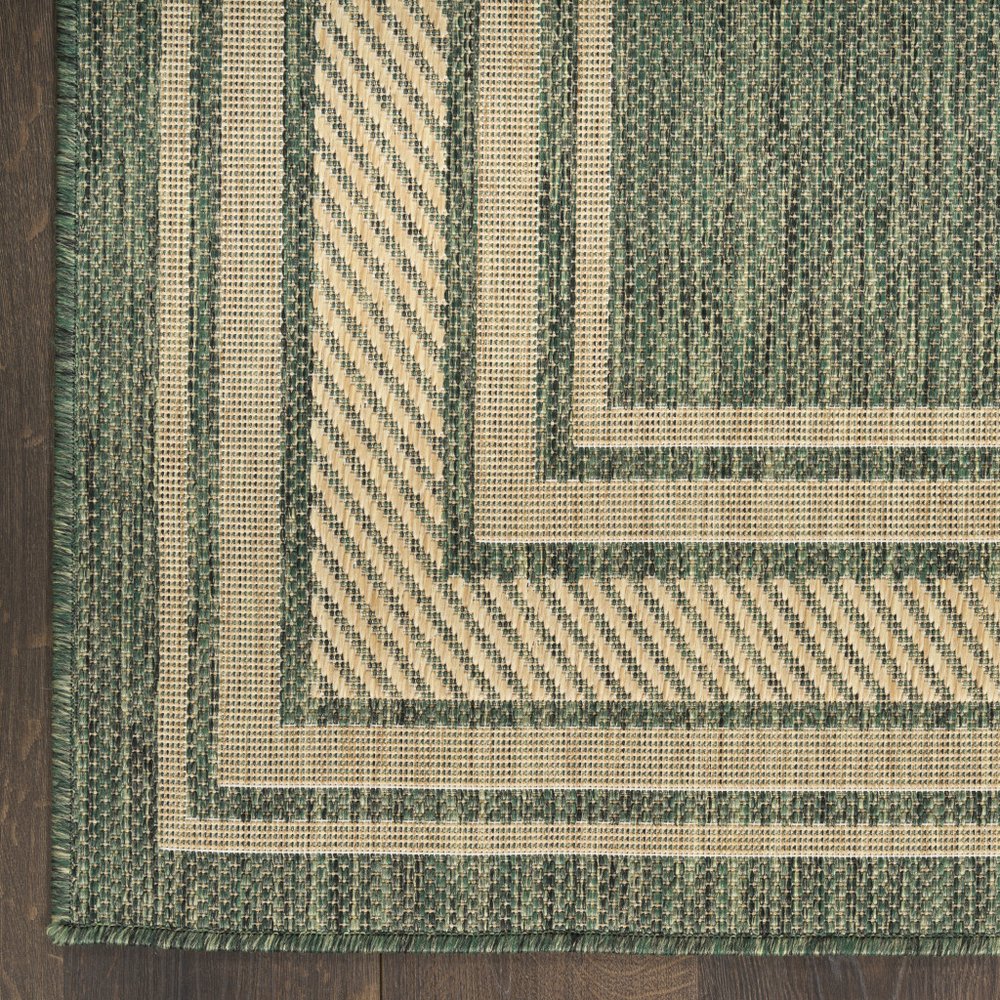 5' X 7' Green Geometric Indoor Outdoor Area Rug — view 3