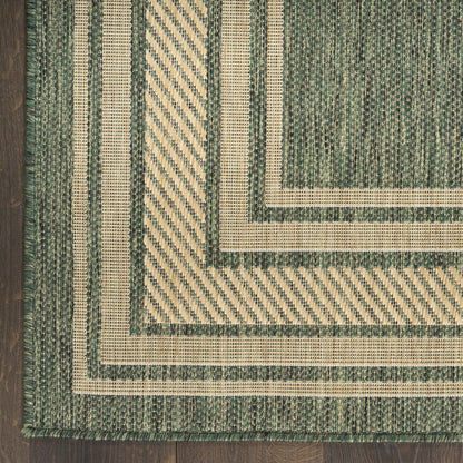 5' X 7' Green Geometric Indoor Outdoor Area Rug HomeRoots