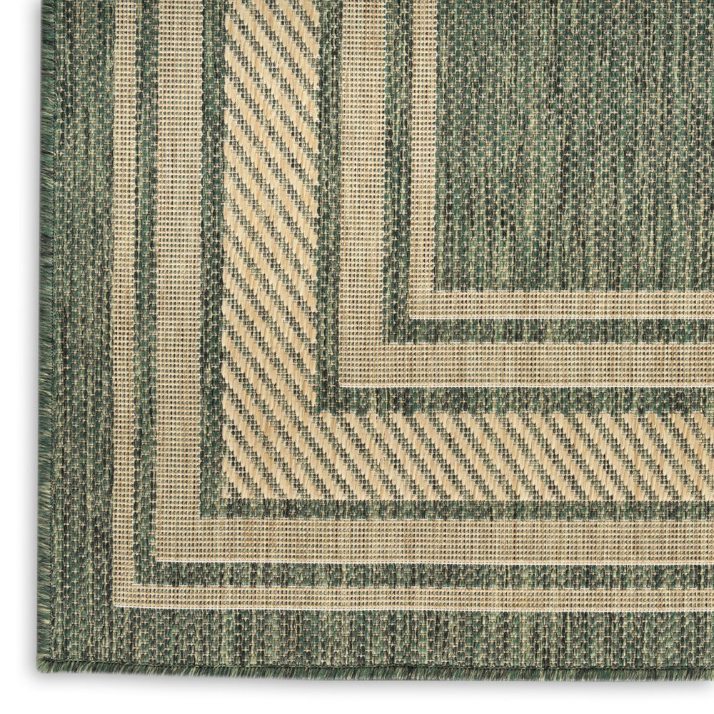 5' X 7' Green Geometric Indoor Outdoor Area Rug — view 6