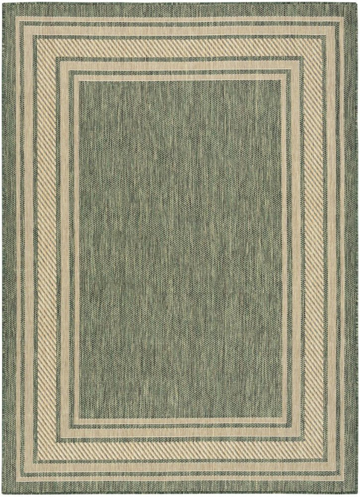 5' X 7' Green Geometric Indoor Outdoor Area Rug — view 8