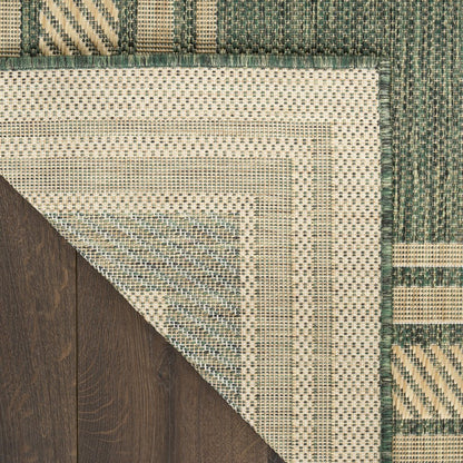5' X 7' Green Geometric Indoor Outdoor Area Rug HomeRoots