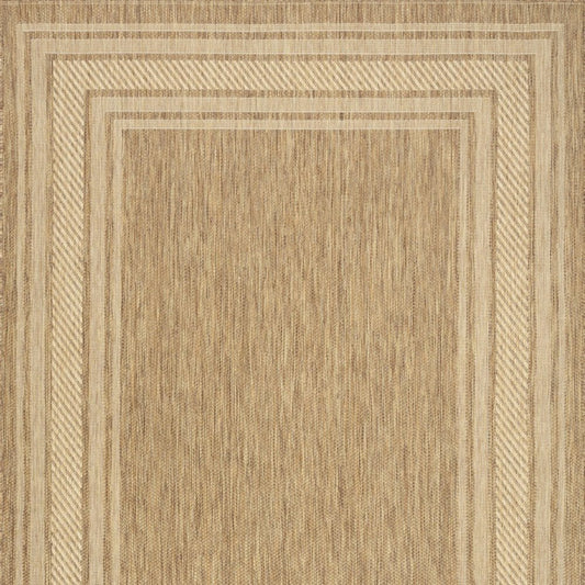 5' X 7' Natural Geometric Indoor Outdoor Area Rug