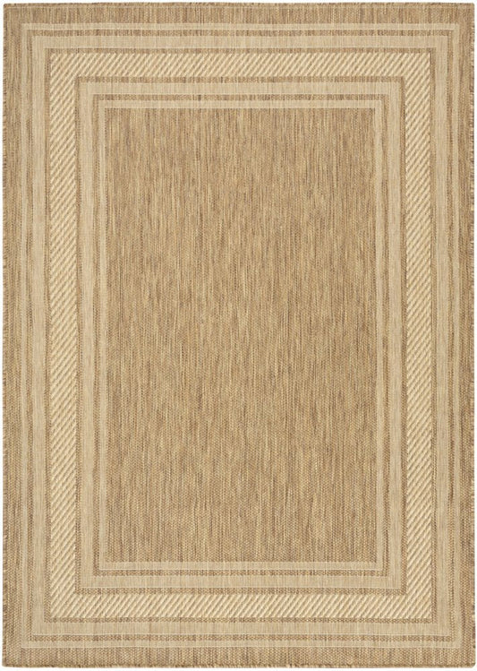 5' X 7' Natural Geometric Indoor Outdoor Area Rug