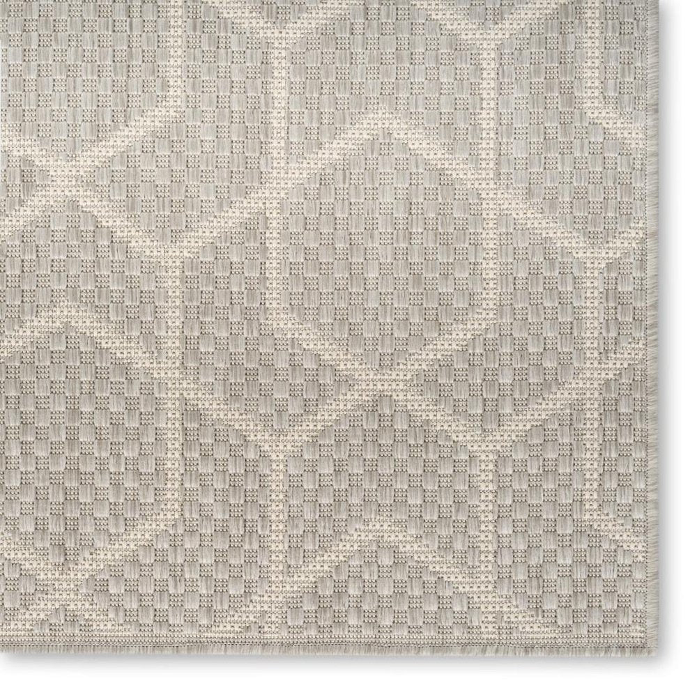 5' X 7' Gray And Beige Geometric Indoor Outdoor Area Rug HomeRoots