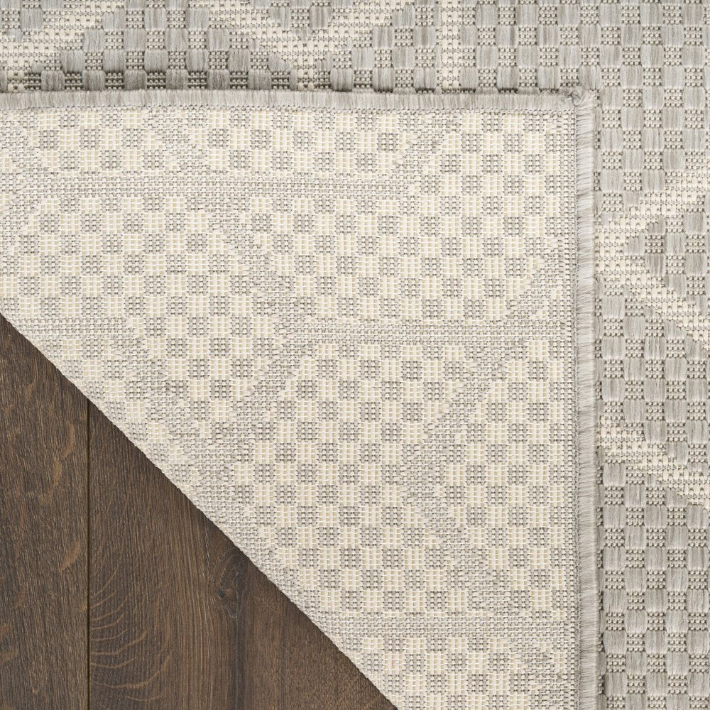 5' X 7' Gray And Beige Geometric Indoor Outdoor Area Rug — view 3