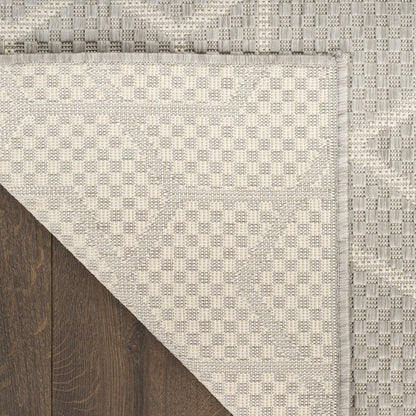 5' X 7' Gray And Beige Geometric Indoor Outdoor Area Rug HomeRoots