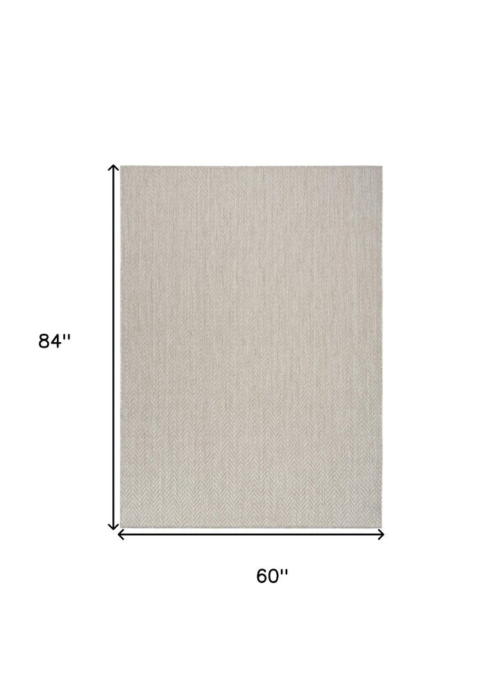 5' X 7' Gray Geometric Indoor Outdoor Area Rug HomeRoots