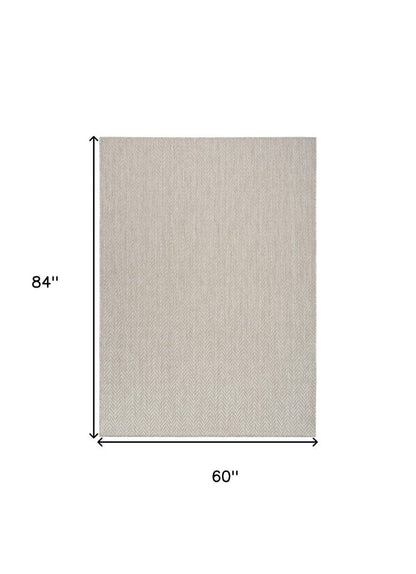 5' X 7' Gray Geometric Indoor Outdoor Area Rug HomeRoots