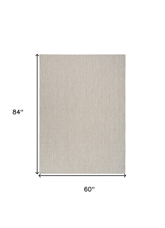 5' X 7' Gray Geometric Indoor Outdoor Area Rug