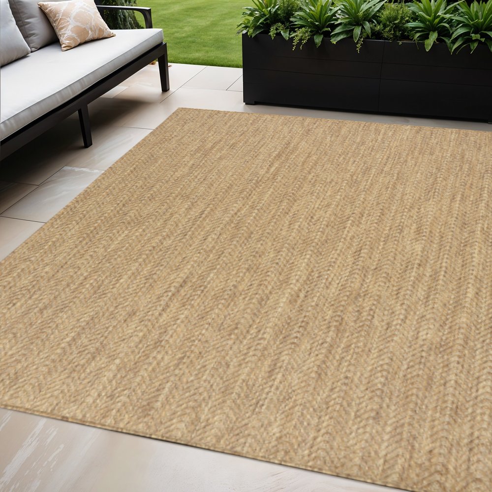 5' X 7' Natural Geometric Indoor Outdoor Area Rug HomeRoots