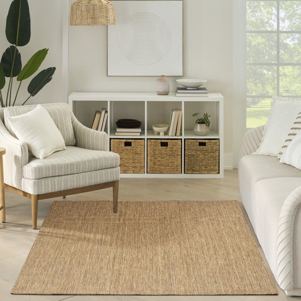 5' X 7' Natural Geometric Indoor Outdoor Area Rug HomeRoots