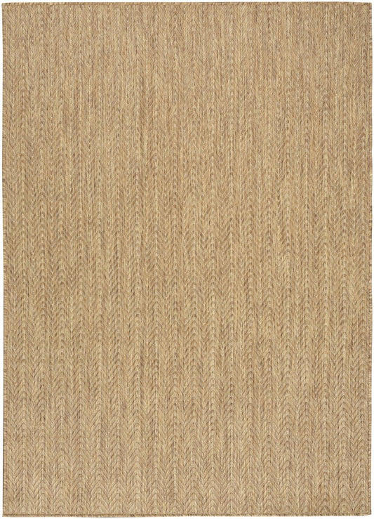 5' X 7' Natural Geometric Indoor Outdoor Area Rug