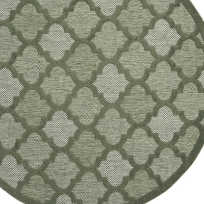 8' Green Round Geometric Indoor Outdoor Area Rug HomeRoots