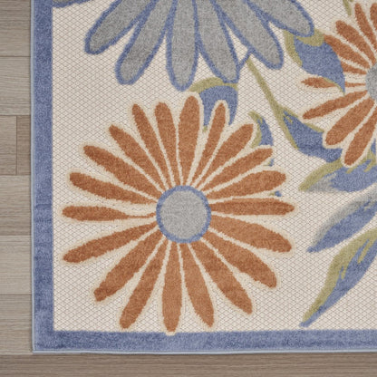 4' X 6' Beige Floral Indoor Outdoor Area Rug HomeRoots