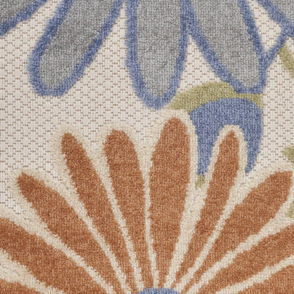 4' X 6' Beige Floral Indoor Outdoor Area Rug HomeRoots