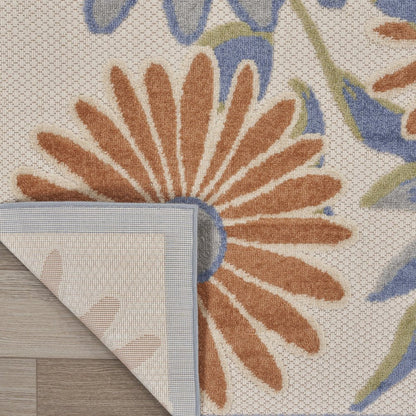 4' X 6' Beige Floral Indoor Outdoor Area Rug HomeRoots