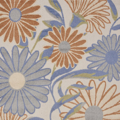 4' X 6' Beige Floral Indoor Outdoor Area Rug HomeRoots