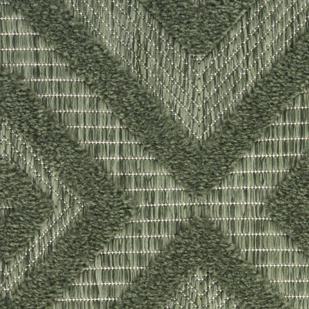 8' Green Round Geometric Indoor Outdoor Area Rug — view 11